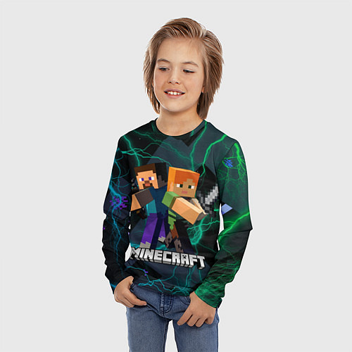 Детский лонгслив Молнии Майнкрафт / 3D-принт – фото 3