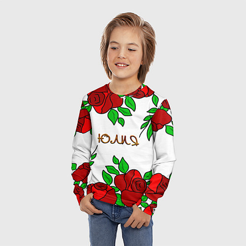 Детский лонгслив Юлия в розах / 3D-принт – фото 3