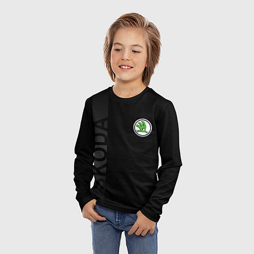 Детский лонгслив Шкода, полоса / 3D-принт – фото 3