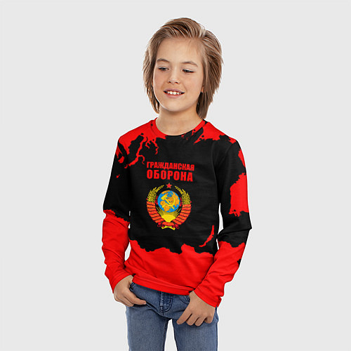 Детский лонгслив Гражданская оборона: СССР / 3D-принт – фото 3