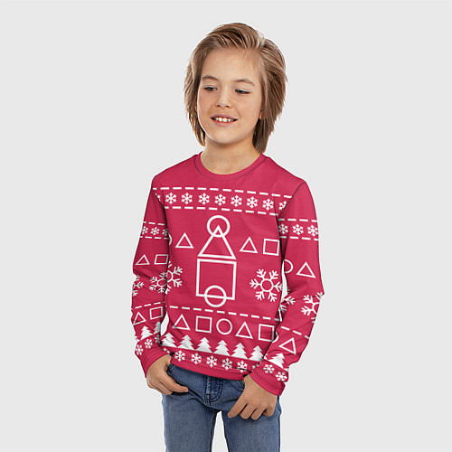 Детский лонгслив Новогодний Ojingeo geim / 3D-принт – фото 3