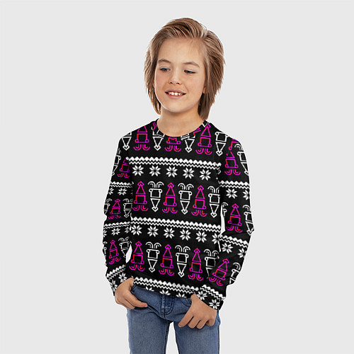 Детский лонгслив Праздник кальмара / 3D-принт – фото 3