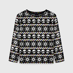 Лонгслив детский Свитер с черепами, цвет: 3D-принт