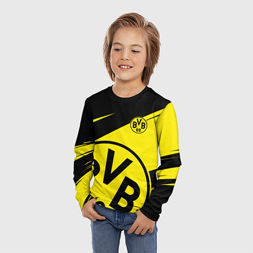 Детский лонгслив BORUSSIA BVB 09 LOGO / 3D-принт – фото 3