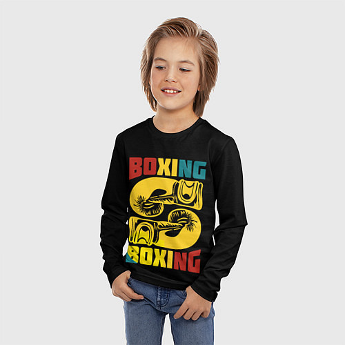 Детский лонгслив Бокс, Boxing / 3D-принт – фото 3