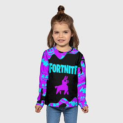 Лонгслив детский FORTNITE MARSHMELLO NEON НЕОН, цвет: 3D-принт — фото 2
