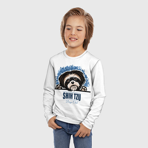 Детский лонгслив Ши-Тцу Shih-Tzu / 3D-принт – фото 3