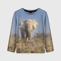 Лонгслив детский Африканский белый слон, цвет: 3D-принт