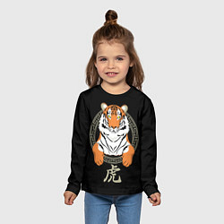 Лонгслив детский Тигр в рамке, цвет: 3D-принт — фото 2