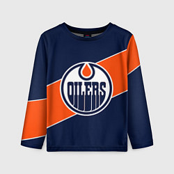 Лонгслив детский Эдмонтон Ойлерз Edmonton Oilers NHL, цвет: 3D-принт