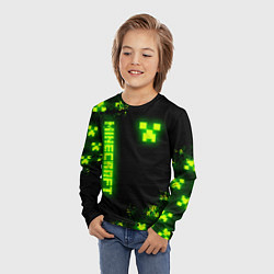 Лонгслив детский MINECRAFT NEON LOGO CREEPER, цвет: 3D-принт — фото 2