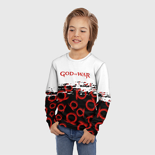 Детский лонгслив God of War Logo Pattern / 3D-принт – фото 3