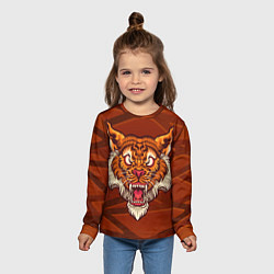 Лонгслив детский Тигр Evil, цвет: 3D-принт — фото 2