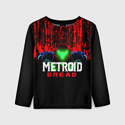 Детский лонгслив Metroid Dread Самус Аран и потеки крови