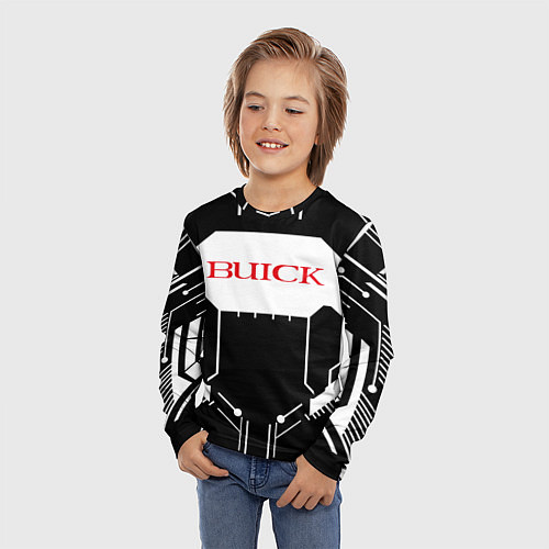 Детский лонгслив Buick Лого Эмблема спина / 3D-принт – фото 3