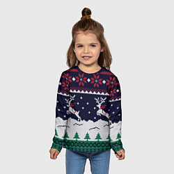 Лонгслив детский СВИТЕР С ОЛЕНЯМИ DEER SWEATER, цвет: 3D-принт — фото 2