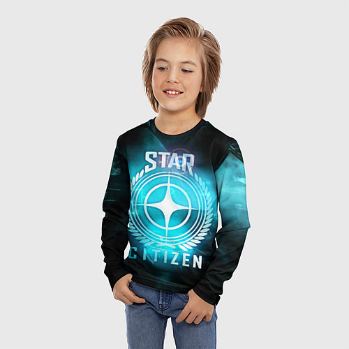 Детский лонгслив Star Citizen spaceship / 3D-принт – фото 3