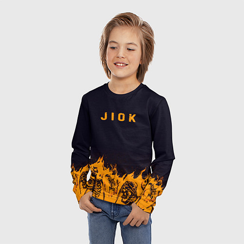 Детский лонгслив Jiok пламя / 3D-принт – фото 3