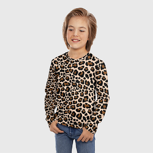 Детский лонгслив Леопардовые Пятна / 3D-принт – фото 3