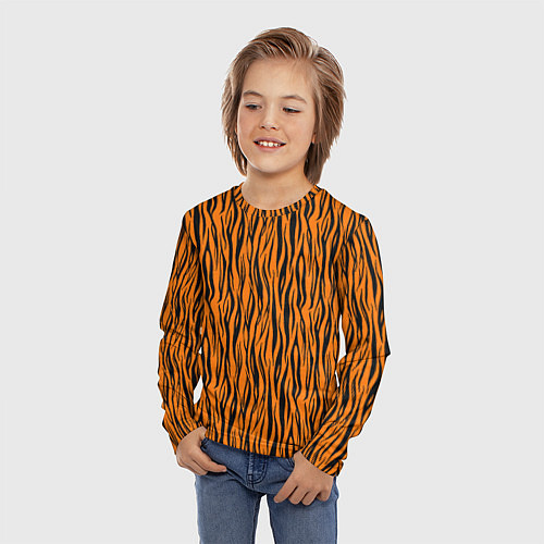 Детский лонгслив Тигровые Полосы / 3D-принт – фото 3