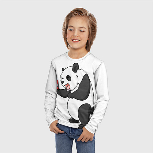 Детский лонгслив Взрывная панда / 3D-принт – фото 3