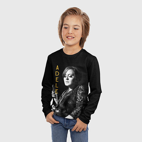 Детский лонгслив Певица Adele / 3D-принт – фото 3