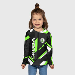 Лонгслив детский ШКОДА ГЕОМЕТРИЯ ЛИНИИ SKODA GEOMETRY SPORT, цвет: 3D-принт — фото 2