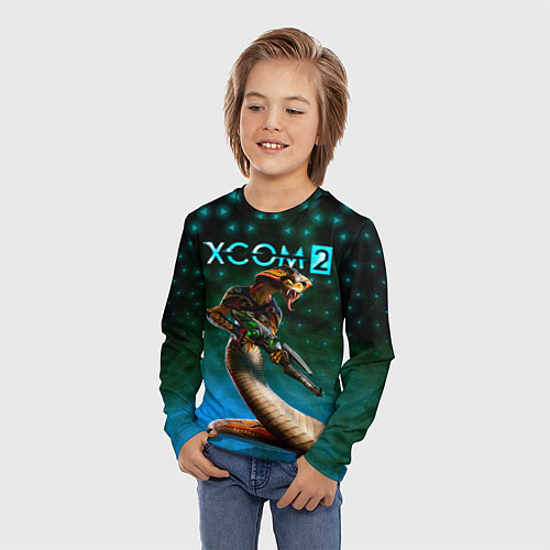 Детский лонгслив XCOM ИКС КОМ рептилия / 3D-принт – фото 3