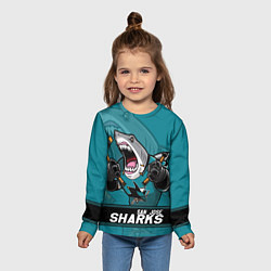 Лонгслив детский San Jose Sharks, Сан Хосе Шаркс, цвет: 3D-принт — фото 2