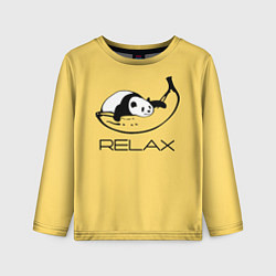 Лонгслив детский Relax - панда на банане, цвет: 3D-принт