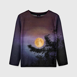 Детский лонгслив Night sky with full moon by Apkx