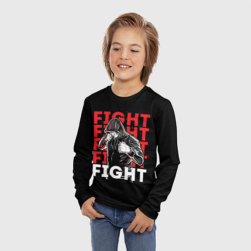 Детский лонгслив FIGHT FIGHT FIGHT / 3D-принт – фото 3
