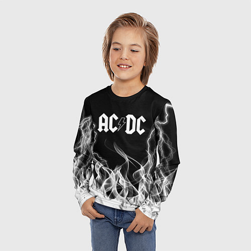 Детский лонгслив ACDC Fire / 3D-принт – фото 3