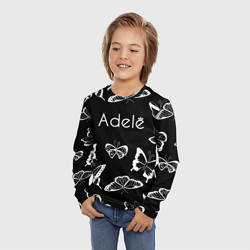 Детский лонгслив Адель летящие бабочки / 3D-принт – фото 3