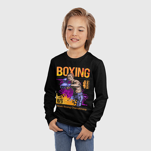 Детский лонгслив BOXING - Бокс / 3D-принт – фото 3