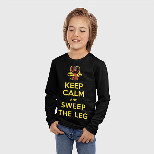 Детский лонгслив Keep calm and sweep the leg / 3D-принт – фото 3