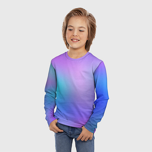 Детский лонгслив Радужное Размытие / 3D-принт – фото 3