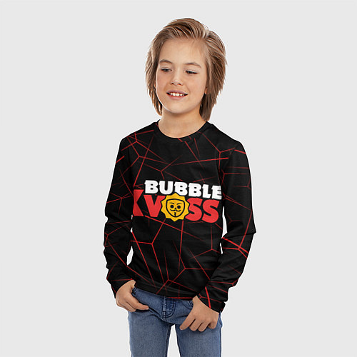 Детский лонгслив Бабл квас с узором / 3D-принт – фото 3