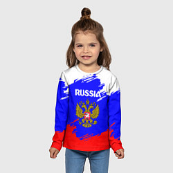 Лонгслив детский Russia Геометрия, цвет: 3D-принт — фото 2