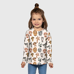 Лонгслив детский Милые дикие животные, цвет: 3D-принт — фото 2