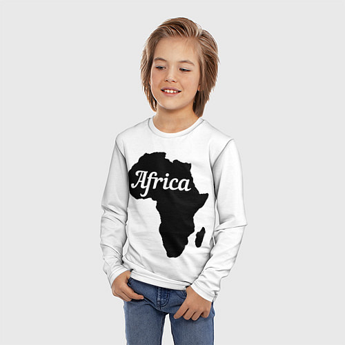 Детский лонгслив Африка черно-белая двусторонняя / 3D-принт – фото 3