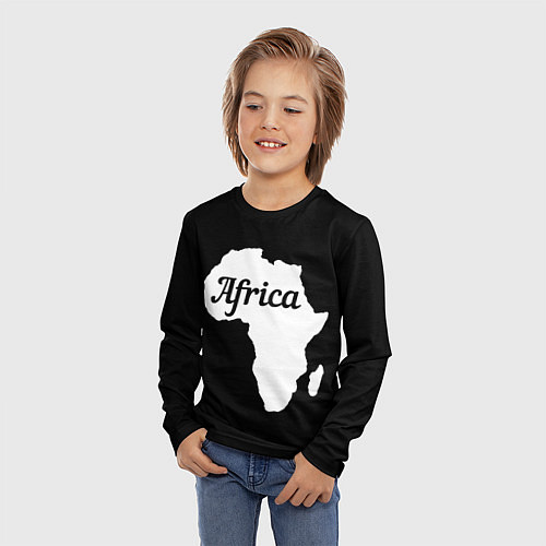 Детский лонгслив Африка на чёрном / 3D-принт – фото 3