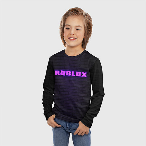 Детский лонгслив ROBLOX NEON LOGO ИГРА РОБЛОКС / 3D-принт – фото 3