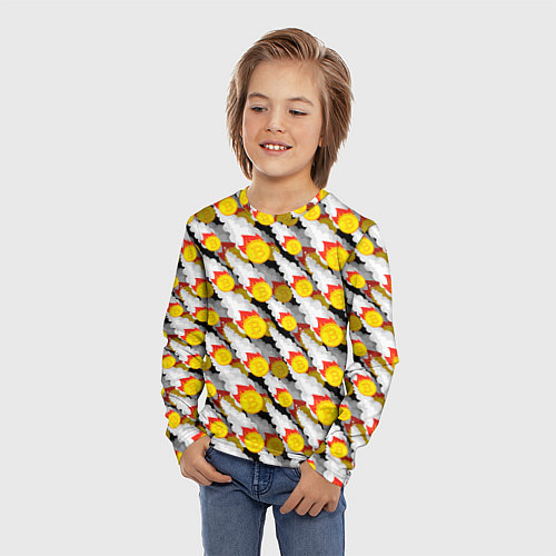 Детский лонгслив Падение Биткоина / 3D-принт – фото 3