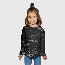 Лонгслив детский Mercedes-Benz штрихи black, цвет: 3D-принт — фото 2