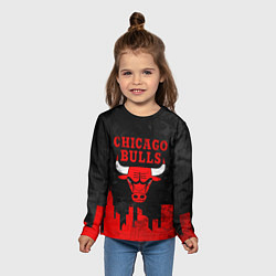 Лонгслив детский Chicago Bulls, Чикаго Буллз Город, цвет: 3D-принт — фото 2