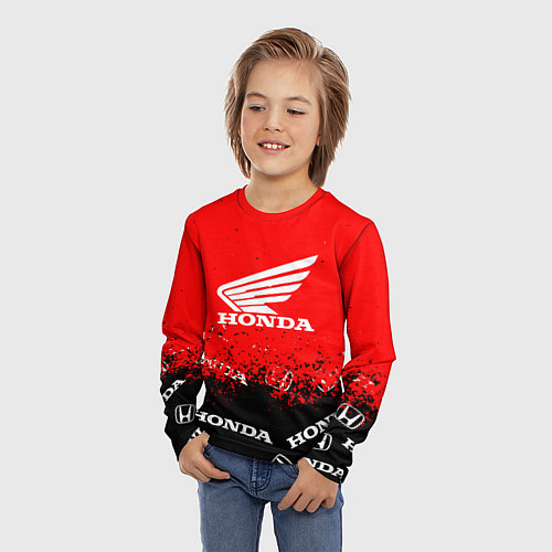 Детский лонгслив Honda sport брызги / 3D-принт – фото 3
