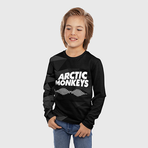 Детский лонгслив Arctic Monkeys Серая Геометрия / 3D-принт – фото 3