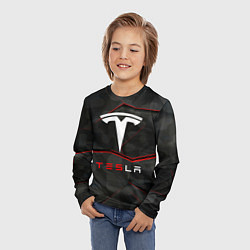 Лонгслив детский Tesla Sport Logo, цвет: 3D-принт — фото 2
