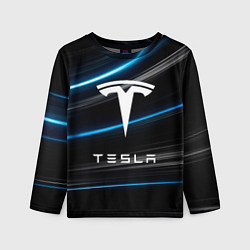 Лонгслив детский Tesla - Неоновые полосы, цвет: 3D-принт